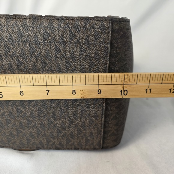 MICHAEL KORS Sinclair Large Pleated Monogram North South Tote Bag.  Excellent - Picture 7 of 10